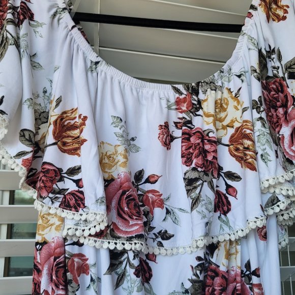 🌸🌸🌸J for Justify White Floral Dress Size 2X - Picture 2 of 6